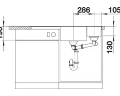 Spüle Blanco AXIA III 6 S-F 990 x 500 mm anthrazit 524669 1 Spülbecken Mit Tropffläche Becken links