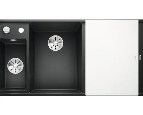 Spüle Blanco AXIA III 6 S-F 990 x 500 mm anthrazit 524669 1 Spülbecken Mit Tropffläche Becken links