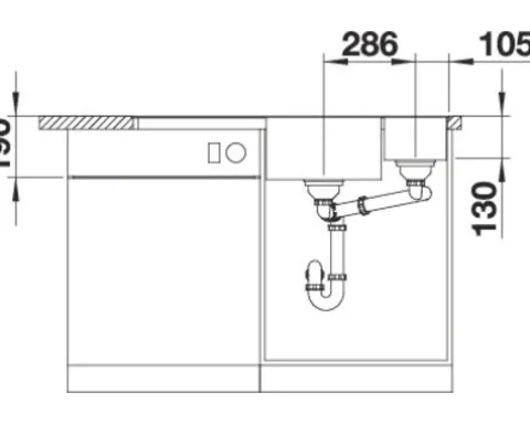 Spüle Blanco Axia III 6 S-F 990 x 500 mm anthrazit 523483 1 Spülbecken Becken rechts Flächenbündig Mit Tropffläche Mit Restebecken