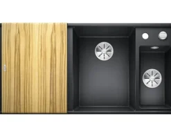 Spüle Blanco Axia III 6 S-F 990 x 500 mm anthrazit 523489 1 Spülbecken Becken rechts Flächenbündig Mit Tropffläche Mit Restebecken