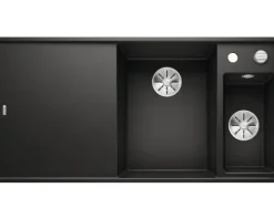 Spüle Blanco AXIA III 6 S-F 990 x 500 mm schwarz 525854 1 Spülbecken Becken rechts Flächenbündig Mit Restebecken Mit Tropffläche
