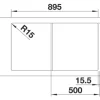 Spüle Blanco AXIA III 5 S 915 x 510 mm anthrazit ohne Multifunktionsschale 523205