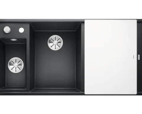 Spüle Blanco AXIA III 6 S 1000 x 510 mm anthrazit ohne Multifunktionsschale 524653 1 Spülbecken Mit Tropffläche Becken links