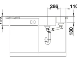 Spüle Blanco AXIA III 6 S 1000 x 510 mm anthrazit ohne Multifunktionsschale 524653 1 Spülbecken Mit Tropffläche Becken links