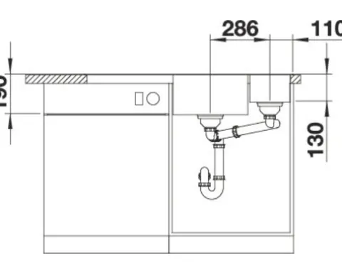 Spüle Blanco AXIA III 6 S 1000 x 510 mm anthrazit ohne Multifunktionsschale 524653 1 Spülbecken Mit Tropffläche Becken links