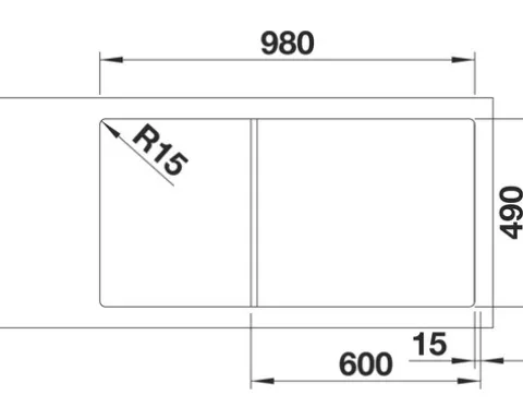 Spüle Blanco Axia III 6 S 1000 x 510 mm anthrazit ohne Multifunktionsschale 523462 1 Spülbecken Becken rechts Mit Restebecken Mit Tropffläche