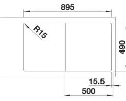 Spüle Blanco AXIA III 5 S 915 x 510 mm cafe ohne Multifunktionsschale 523224