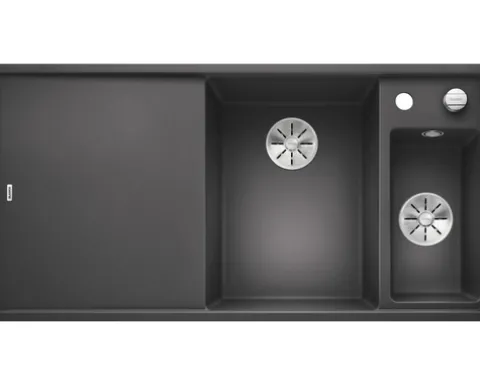 Spüle Blanco AXIA III 6 S 1000 x 510 mm felsgrau 523473 1 Spülbecken Becken rechts Mit Restebecken Mit Tropffläche