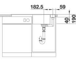 Spüle Blanco AXIA III 5 S 915 x 510 mm felsgrau ohne Multifunktionsschale 523216