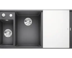 Spüle Blanco AXIA III 6 S 1000 x 510 mm felsgrau ohne Multifunktionsschale 524654 1 Spülbecken Mit Tropffläche Becken links