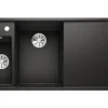 Spüle Blanco AXIA III 6 S 1000 x 510 mm schwarz ohne Multifunktionsschale 525849 1 Spülbecken Becken links Mit Restebecken Mit Tropffläche