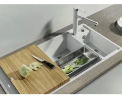 Spüle Blanco AXIA III 6 S 1000 x 510 mm schwarz ohne Multifunktionsschale 525849 1 Spülbecken Becken links Mit Restebecken Mit Tropffläche