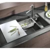 Spüle Blanco AXIA III 6 S 1000 x 510 mm schwarz ohne Multifunktionsschale 525848 1 Spülbecken Becken links Mit Restebecken Mit Tropffläche