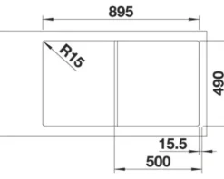 Spüle Blanco AXIA III 5 S 915 x 510 mm softweiß ohne Multifunktionsschale 527039