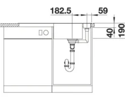 Spüle Blanco AXIA III 5 S 915 x 510 mm softweiß ohne Multifunktionsschale 527039