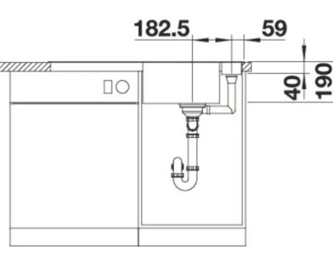 Spüle Blanco AXIA III 5 S 915 x 510 mm softweiß ohne Multifunktionsschale 527039