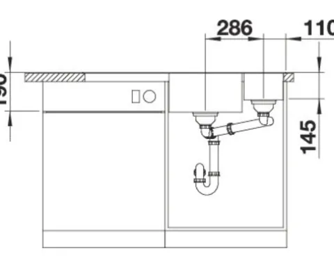 Spüle Blanco Axia III 6 S 1000 x 510 mm softweiß 527045 1 Spülbecken Mit Tropffläche Becken rechts Mit Restebecken