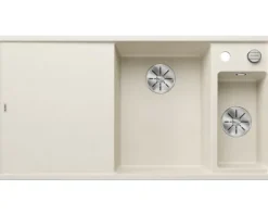 Spüle Blanco Axia III 6 S 1000 x 510 mm softweiß 527045 1 Spülbecken Mit Tropffläche Becken rechts Mit Restebecken