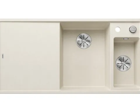 Spüle Blanco Axia III 6 S 1000 x 510 mm softweiß 527045 1 Spülbecken Mit Tropffläche Becken rechts Mit Restebecken