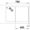 Spüle Blanco AXIA III 45 S 780 x 510 mm tartufo 523190