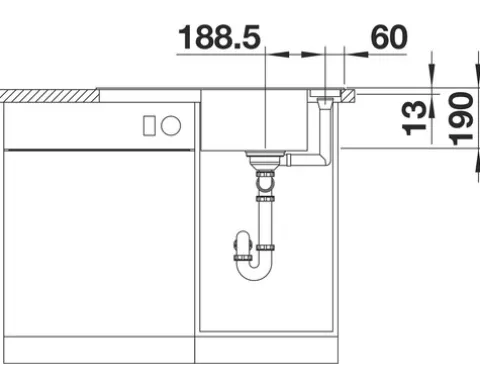 Spüle Blanco AXIA III 45 S 780 x 510 mm tartufo 523190