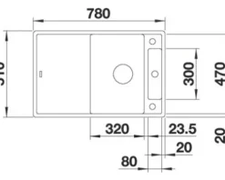 Spüle Blanco AXIA III 45 S 780 x 510 mm vulkangrau 527218