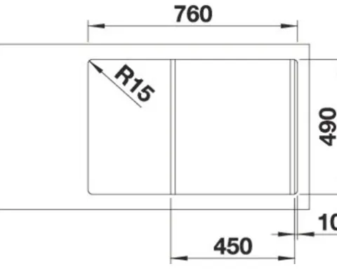 Spüle Blanco AXIA III 45 S 780 x 510 mm vulkangrau 527218