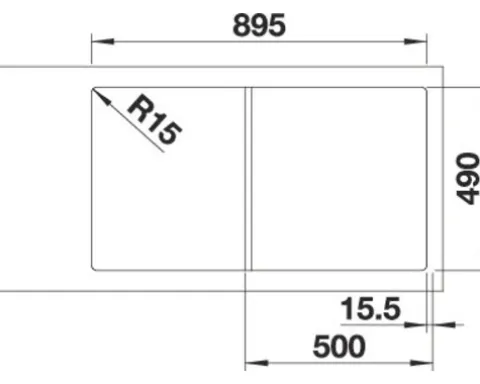Spüle Blanco AXIA III 5 S 915 x 510 mm vulkangrau ohne Multifunktionsschale 527222