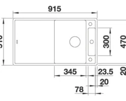 Spüle Blanco AXIA III 5 S 915 x 510 mm vulkangrau ohne Multifunktionsschale 527222