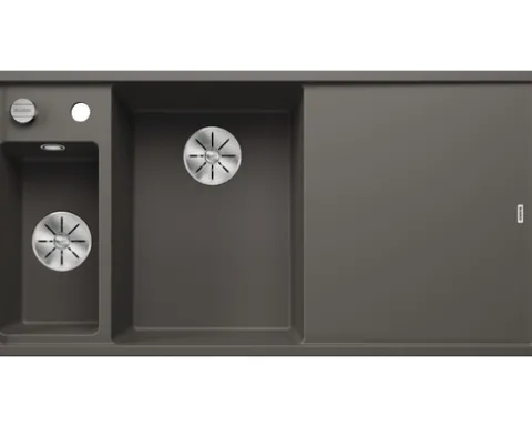 Spüle Blanco Axia III 6 S 1000 x 510 mm vulkangrau ohne Multifunktionsschale 527226 1 Spülbecken Mit Tropffläche Becken links Mit Restebecken