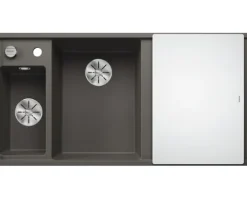 Spüle Blanco Axia III 6 S 1000 x 510 mm vulkangrau ohne Multifunktionsschale 527226 1 Spülbecken Mit Tropffläche Becken links Mit Restebecken