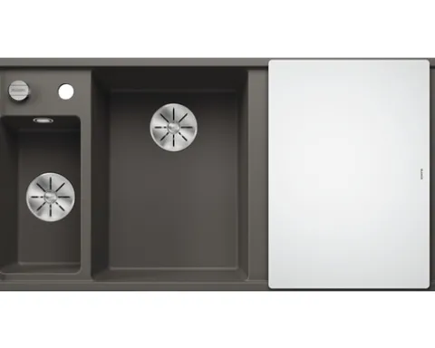 Spüle Blanco Axia III 6 S 1000 x 510 mm vulkangrau ohne Multifunktionsschale 527226 1 Spülbecken Mit Tropffläche Becken links Mit Restebecken