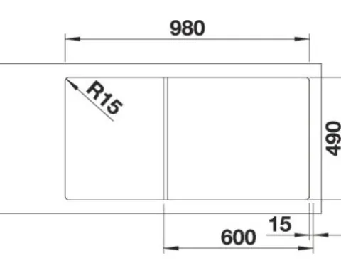 Spüle Blanco Axia III 6 S 1000 x 510 mm vulkangrau ohne Multifunktionsschale 527226 1 Spülbecken Mit Tropffläche Becken links Mit Restebecken