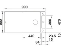 Spüle Blanco AXIA III XL 6 S-F 990 x 500 mm anthrazit 523520