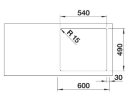Spüle Blanco CLARON 500-IF/A 560 x 510 mm edelstahl 521633