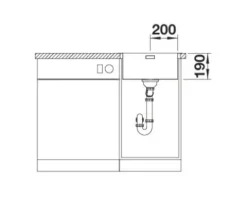 Spüle Blanco CLARON 400 -IF/A 460 x 510 mm edelstahl 521632