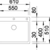 Spüle Blanco CLARON 550-IF/A 610 x 510 mm edelstahl 521639