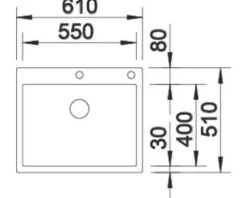 Spüle Blanco CLARON 550-IF/A 610 x 510 mm edelstahl 521639