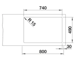Spüle Blanco CLARON 700-IF/A 760 x 510 mm edelstahl 521634