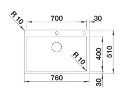 Spüle Blanco CLARON 700-IF/A 760 x 510 mm edelstahl 521634