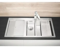 Spüle Blanco CLARON 6 S-IF 1000 x 510 mm edelstahl 521645 1 Spülbecken Mit Tropffläche Becken rechts Mit Restebecken Flächenbündige Optik