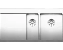 Spüle Blanco CLARON 6 S-IF 1000 x 510 mm edelstahl 521645 1 Spülbecken Mit Tropffläche Becken rechts Mit Restebecken Flächenbündige Optik