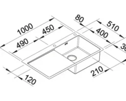Spüle Blanco CLARON 5 S-IF 1000 x 510 mm edelstahl 521625 1 Spülbecken Mit Tropffläche Becken rechts Flächenbündige Optik