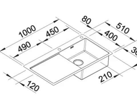 Spüle Blanco CLARON 5 S-IF 1000 x 510 mm edelstahl 521625 1 Spülbecken Mit Tropffläche Becken rechts Flächenbündige Optik