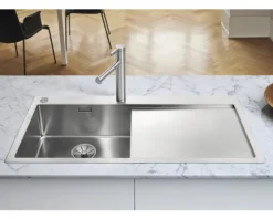 Spüle Blanco CLARON 5 S-IF 1000 x 510 mm edelstahl 521625 1 Spülbecken Mit Tropffläche Becken rechts Flächenbündige Optik