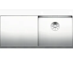 Spüle Blanco CLARON 5 S-IF 1000 x 510 mm edelstahl 521625 1 Spülbecken Mit Tropffläche Becken rechts Flächenbündige Optik