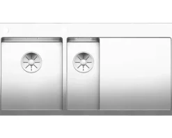 Spüle Blanco CLARON 6 S-IF 1000 x 510 mm edelstahl 521646 1 Spülbecken Mit Tropffläche Becken links Mit Restebecken Flächenbündige Optik