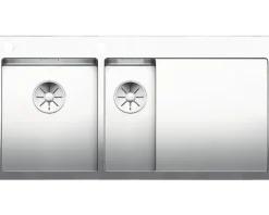 Spüle Blanco CLARON 6 S-IF 1000 x 510 mm edelstahl 521646 1 Spülbecken Mit Tropffläche Becken links Mit Restebecken Flächenbündige Optik