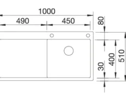Spüle Blanco CLARON 5 S-IF 1000 x 510 mm edelstahl 521626 1 Spülbecken Mit Tropffläche Becken links Flächenbündige Optik