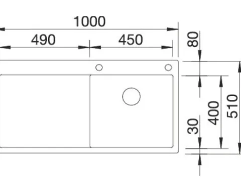 Spüle Blanco CLARON 5 S-IF 1000 x 510 mm edelstahl 521626 1 Spülbecken Mit Tropffläche Becken links Flächenbündige Optik